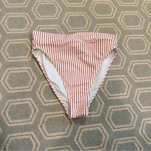 Target High-Waisted Red and White Striped Bikini Bottom